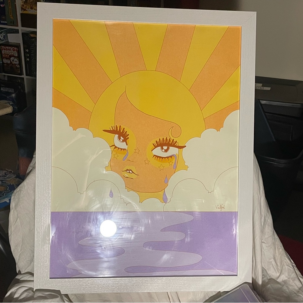 Sea of Tears Valfre Print Crying Sun 18” x 24” Framed 2021 Original Edition